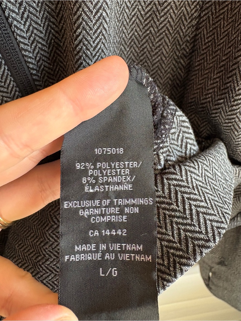 Mondetta Performance Full Zip Hooded Jacket Gray Black Herringbone Large - Picture 6 of 8